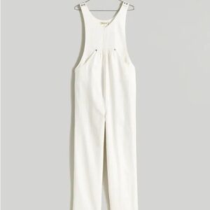 Madewell Maternity Kangaroo-Pocket Overalls in Tile White XXS